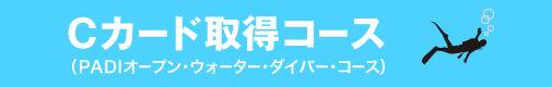 Cカード取得コース(PADIオープン・ウォーター・ダイバー・コース)を実施中です